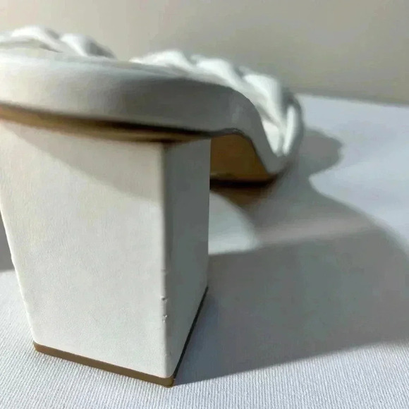 MADDEN GIRL WHITE GRACY BREIDED BLOCK HEEL SLIDE SANDAL SIZE 11 - Picture 5 of 10